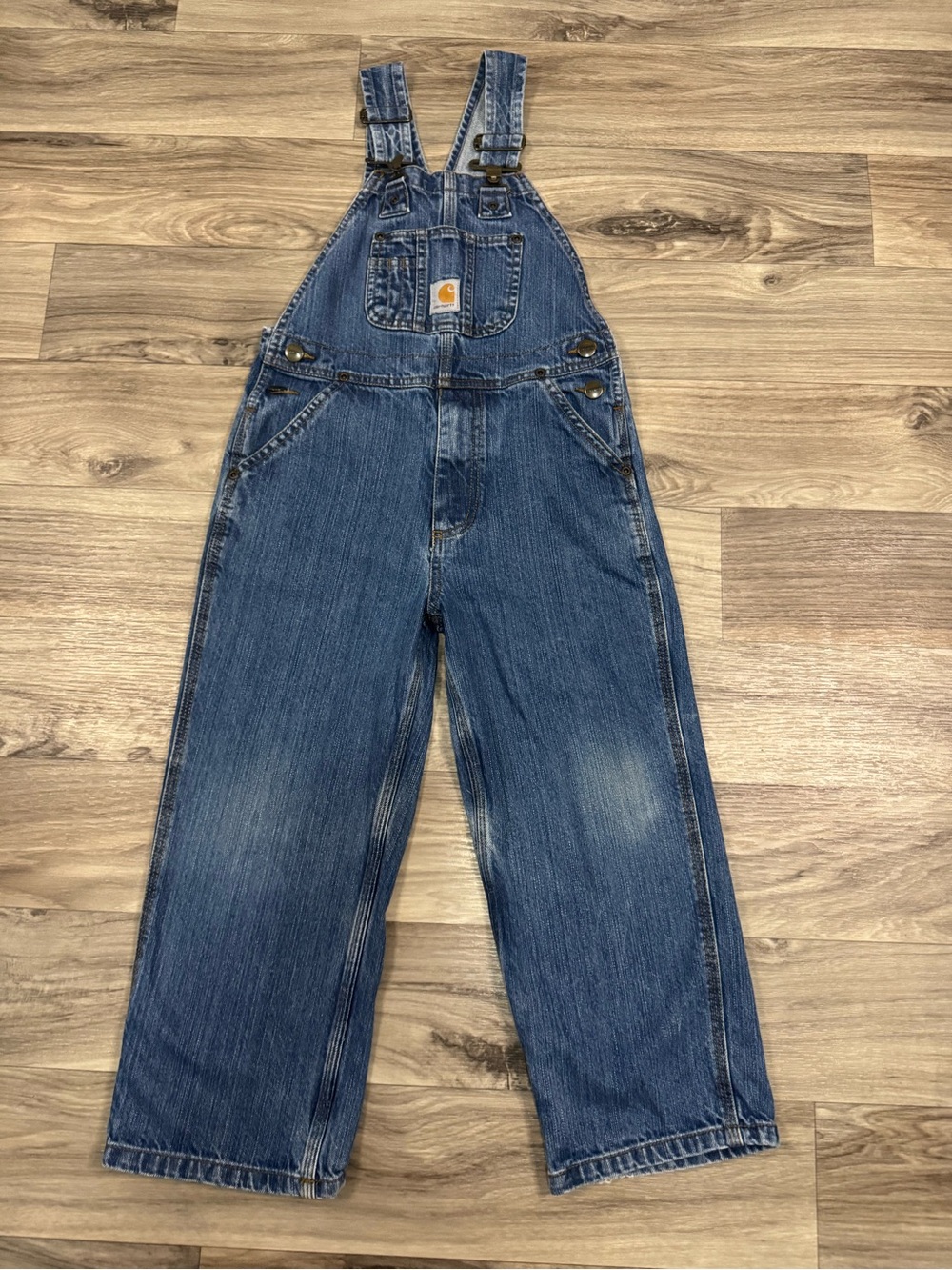 Carhartt Boys Denim Bib Overalls Size 6 Boys Blue Jeans Rugged Overalls